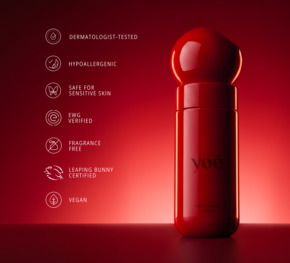 Dermatologist-tested, hypoallergenic, EWG verified, vegan
