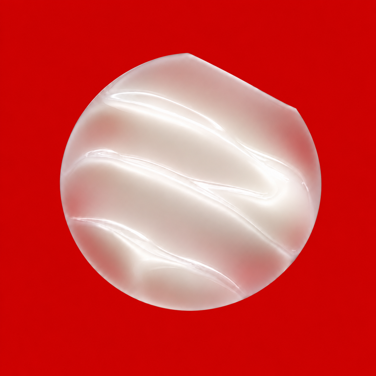 Ympossible Serum texture on a red background